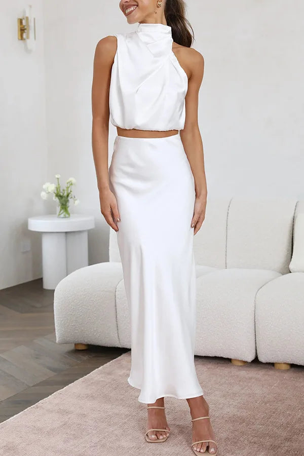 Nélia | Robe de soirée en satin pour femmes