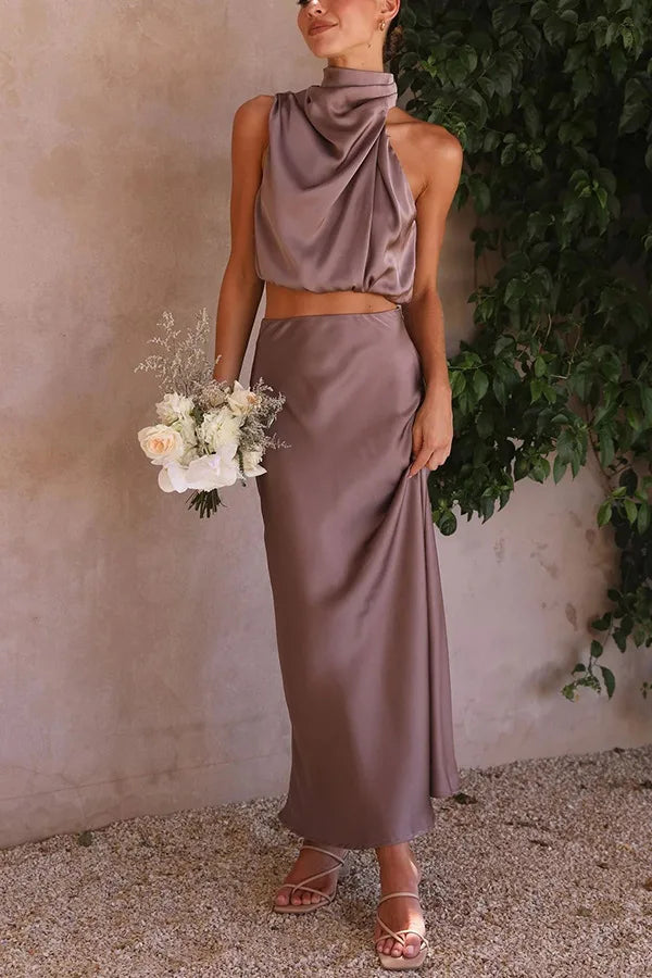 Nélia | Robe de soirée en satin pour femmes