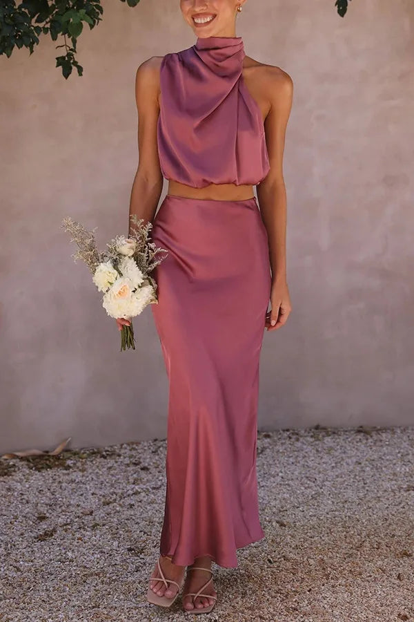 Nélia | Robe de soirée en satin pour femmes