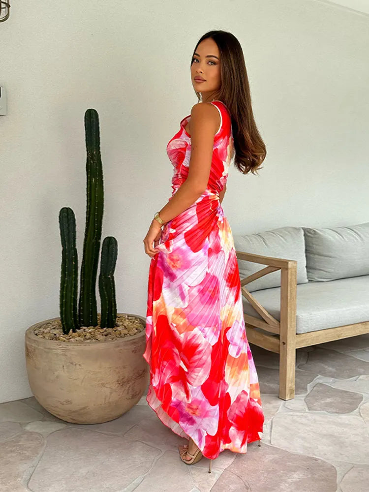 Elyana | Robe d'été plissée à silhouette fluide pour femme