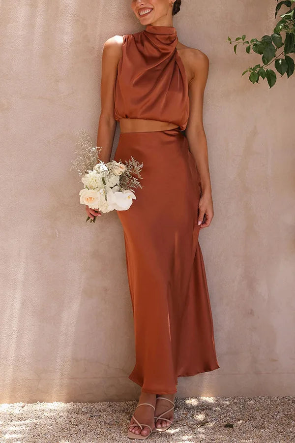 Nélia | Robe de soirée en satin pour femmes
