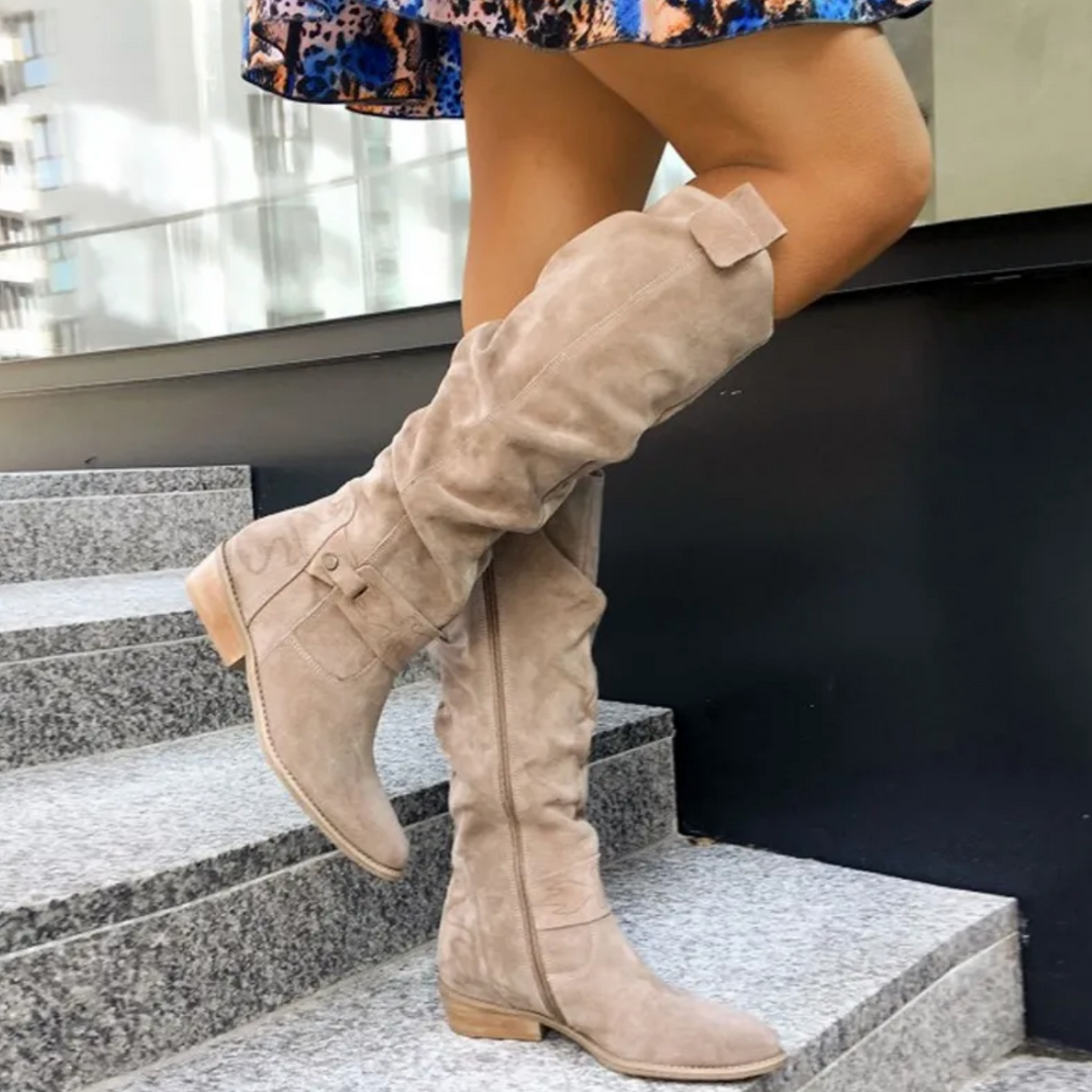 Dolores | Bottes hautes en daim souple pour femmes