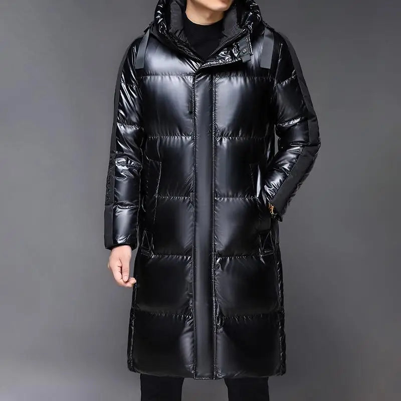 Fredrick | Doudoune d’hiver noire avec capuche pour hommes