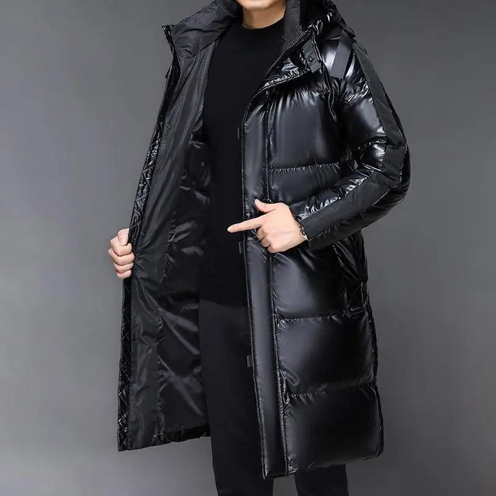 Fredrick | Doudoune d’hiver noire avec capuche pour hommes