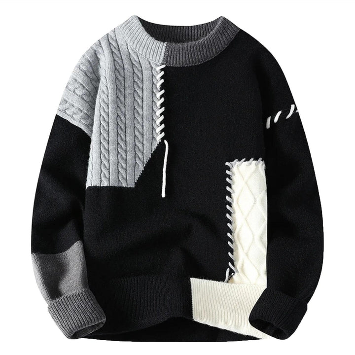 Guadalupe | Pull élégant à pièces patchwork pour le printemps pour homme