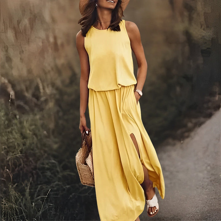 Amie | Élégante robe midi multicolore pour femme