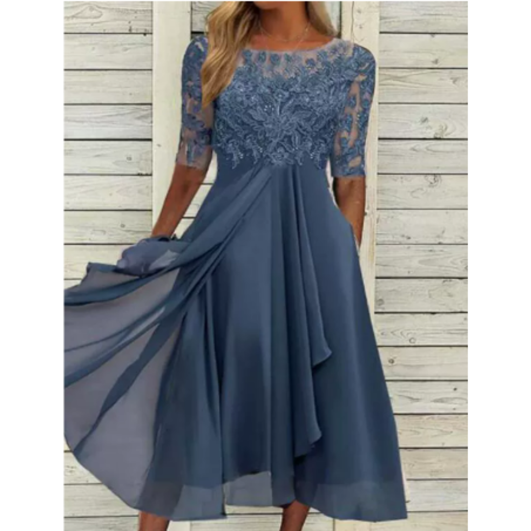 Drusilla | Mini-robe à manches et col rond pour femme