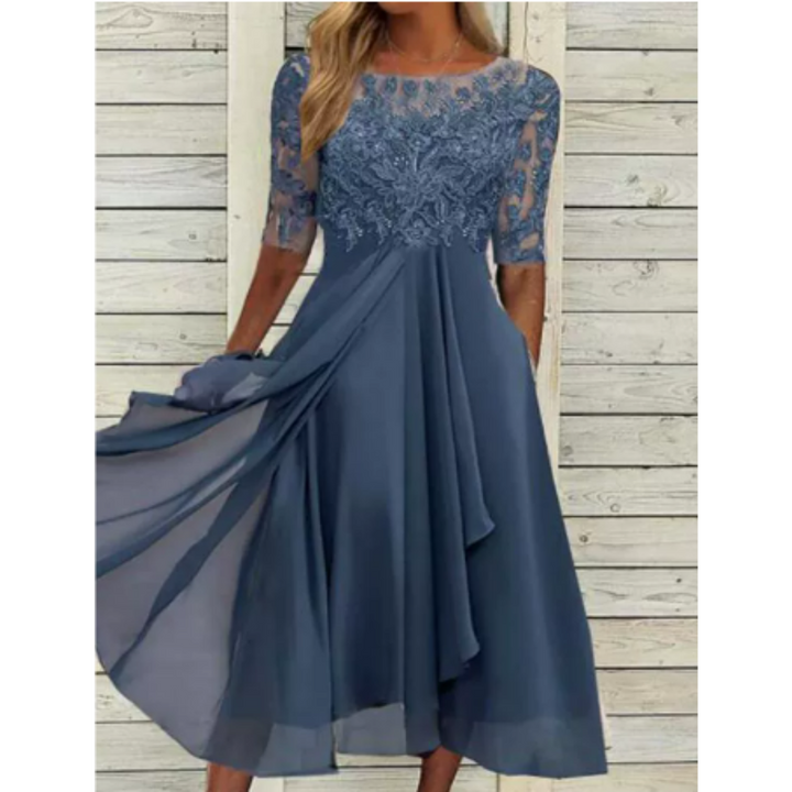Drusilla | Mini-robe à manches et col rond pour femme