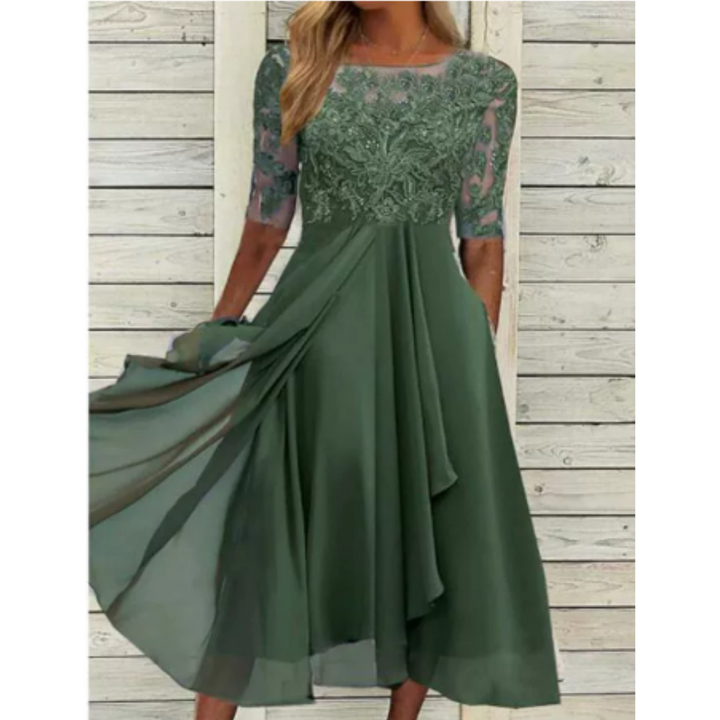 Drusilla | Mini-robe à manches et col rond pour femme