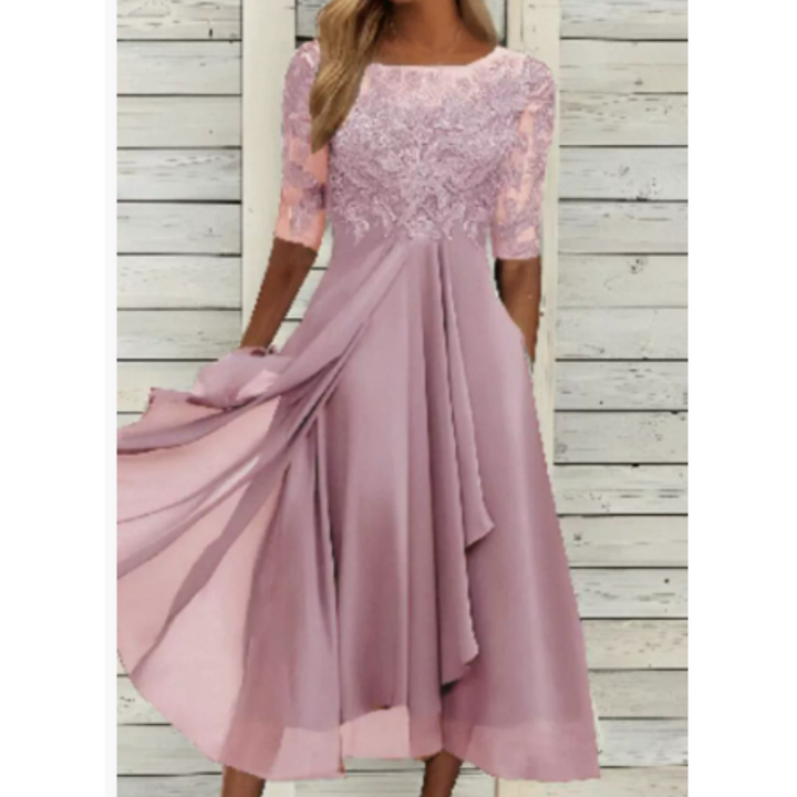 Drusilla | Mini-robe à manches et col rond pour femme