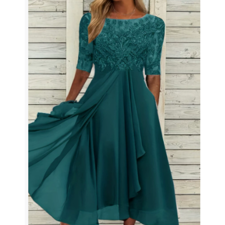 Drusilla | Mini-robe à manches et col rond pour femme