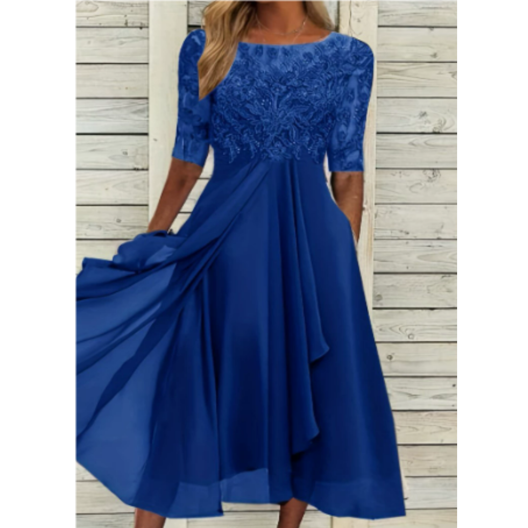 Drusilla | Mini-robe à manches et col rond pour femme