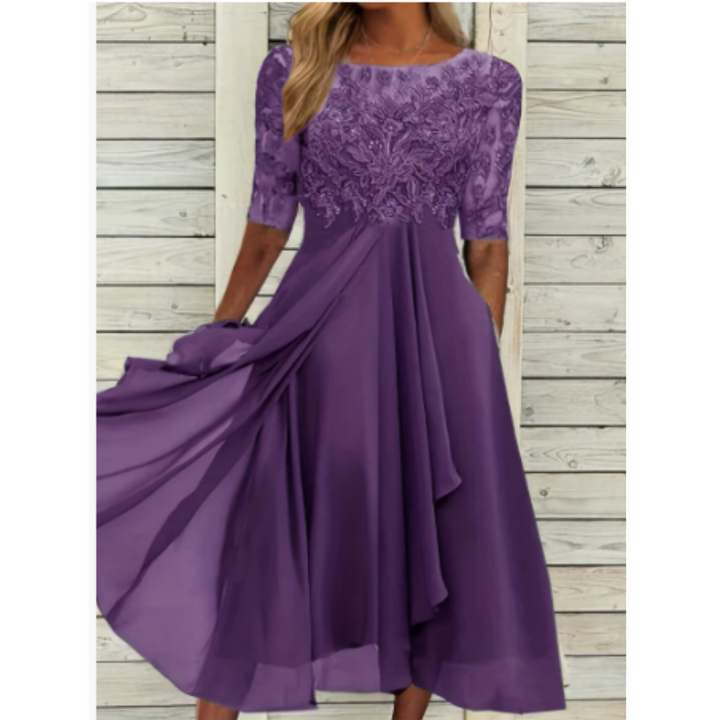 Drusilla | Mini-robe à manches et col rond pour femme