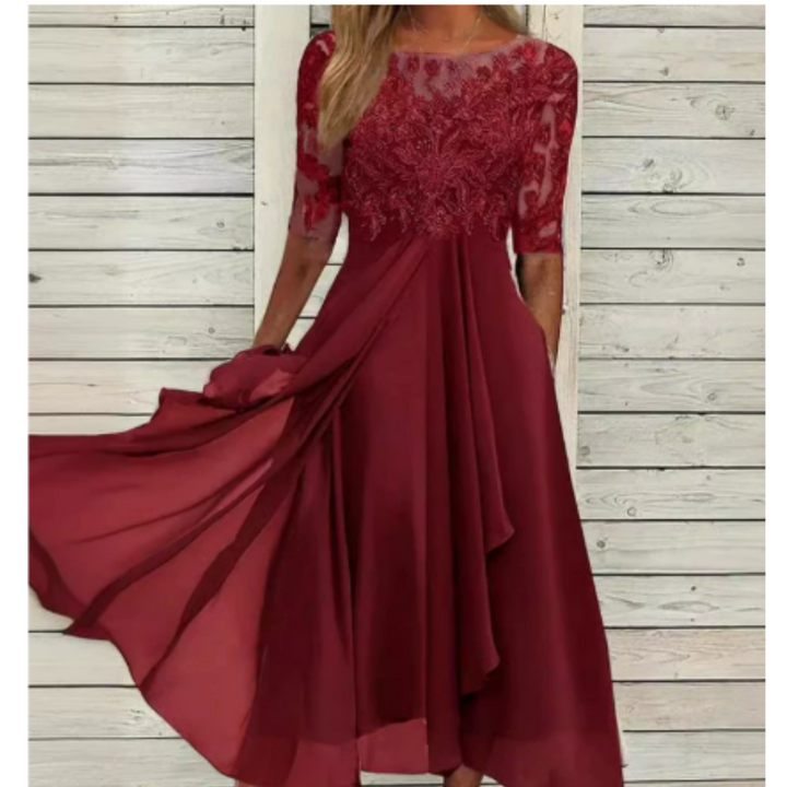 Drusilla | Mini-robe à manches et col rond pour femme