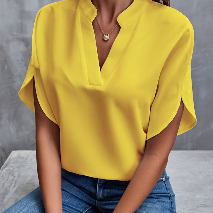 Hope | Blouse Fluide Col Officier Manches Courtes Femme