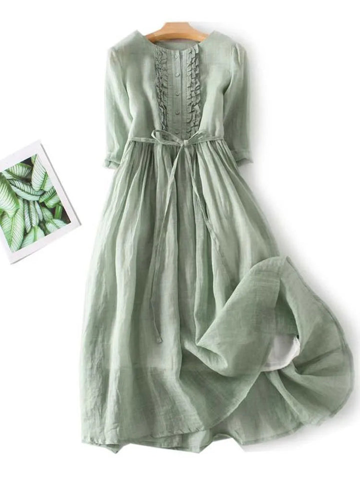 Serina | Robe en Coton et Lin au Chic Intemporel et Confort Élégant pour Femme