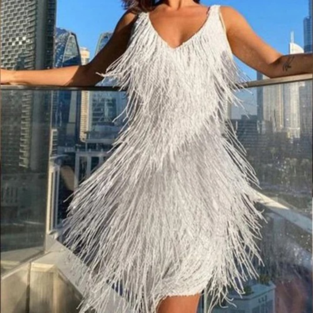 Ayleen | Élégante robe courte avec franges