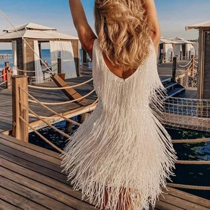 Ayleen | Élégante robe courte avec franges