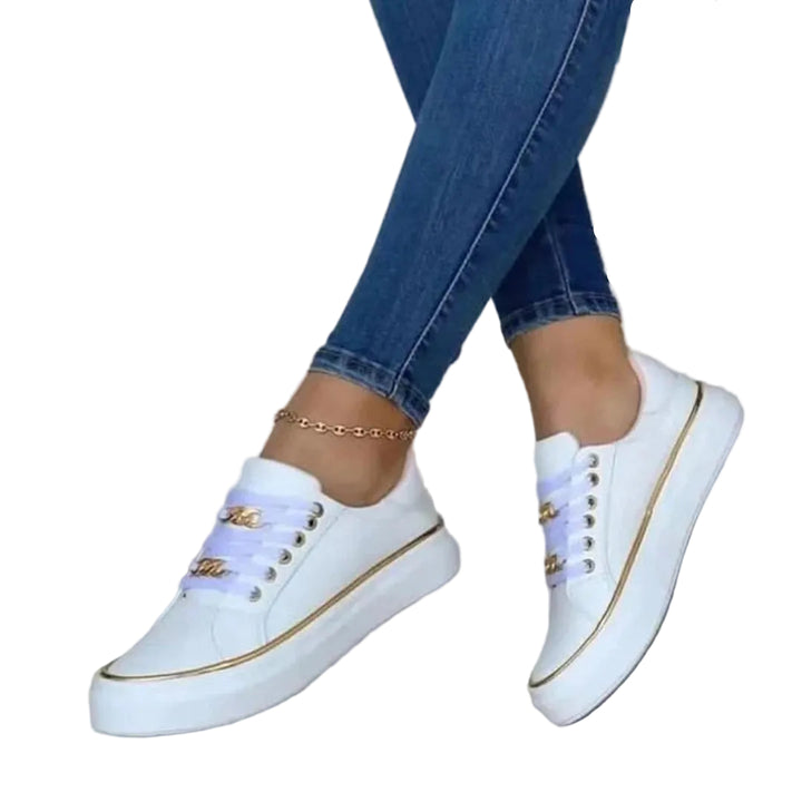 Avni | Baskets Femme avec Élégant Accent Doré