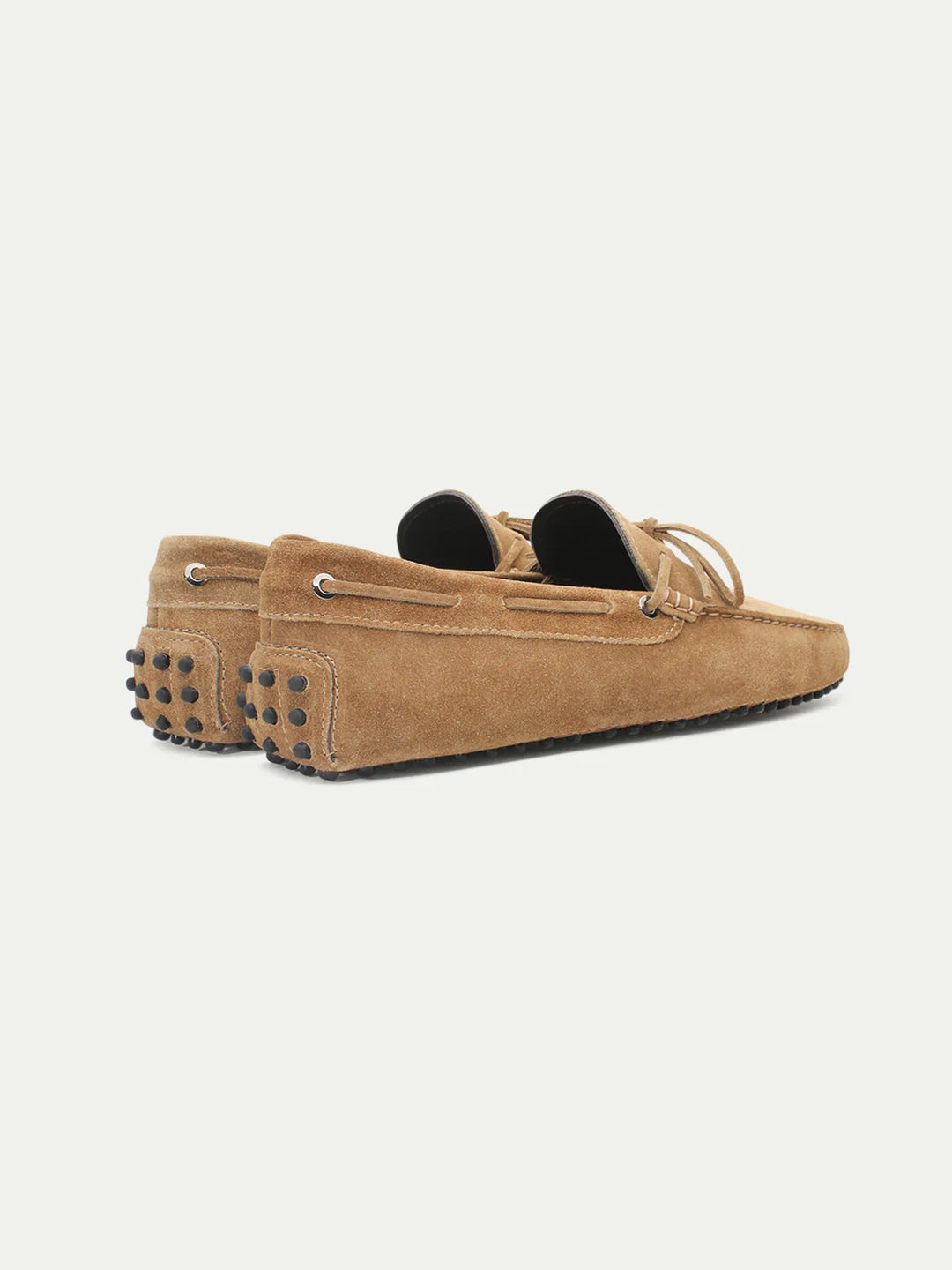 Mocassins de conduite en daim beige avec semelle crantée pour homme