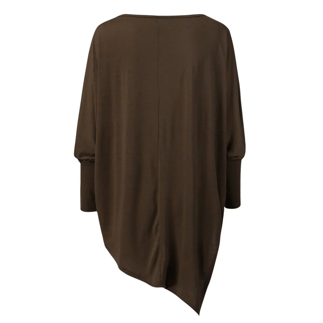 Aliénor | Pull col bateau oversize manches longues ourlet asymétrique