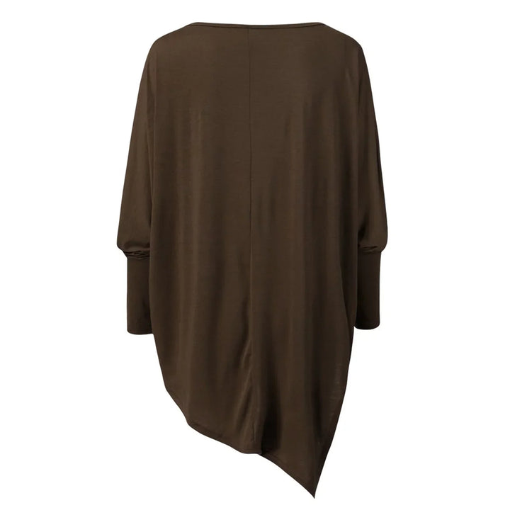 Aliénor | Pull col bateau oversize manches longues ourlet asymétrique