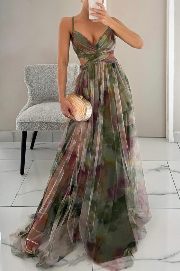 Mikayla | Robe Longue Sans Manches à Col en V Profond pour Femme
