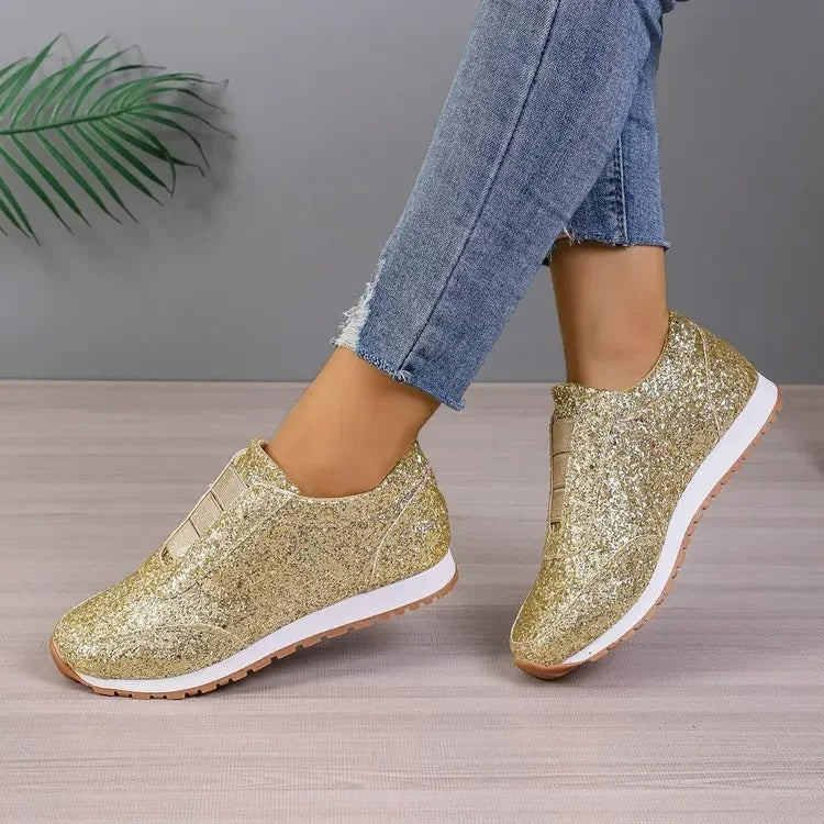 Nika | Baskets à enfiler pailletées pour femmes
