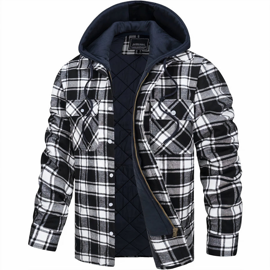 Cristofer | Veste à capuche classique à carreaux pour homme, idéale pour l’automne