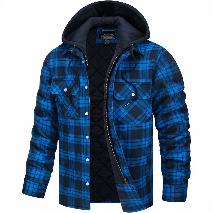 Cristofer | Veste à capuche classique à carreaux pour homme, idéale pour l’automne