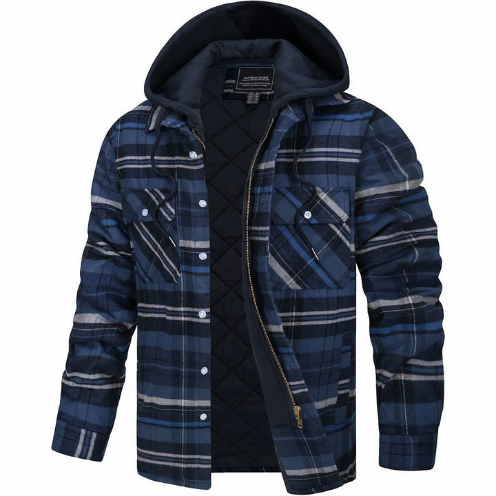 Cristofer | Veste à capuche classique à carreaux pour homme, idéale pour l’automne
