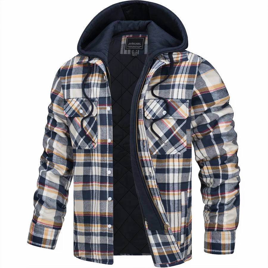 Cristofer | Veste à capuche classique à carreaux pour homme, idéale pour l’automne