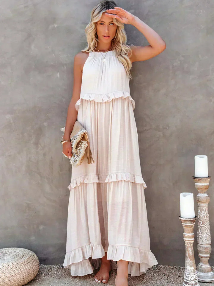 Elvira | Robe Longue à Volants et à Bretelles pour Femme