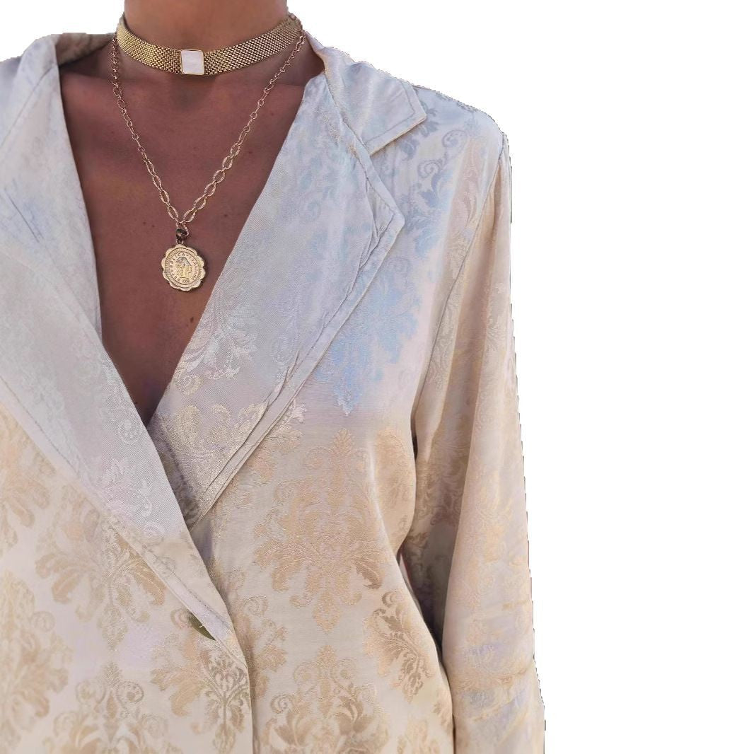 Ingrid | Ensemble pantalon large avec blazer structuré pour femme
