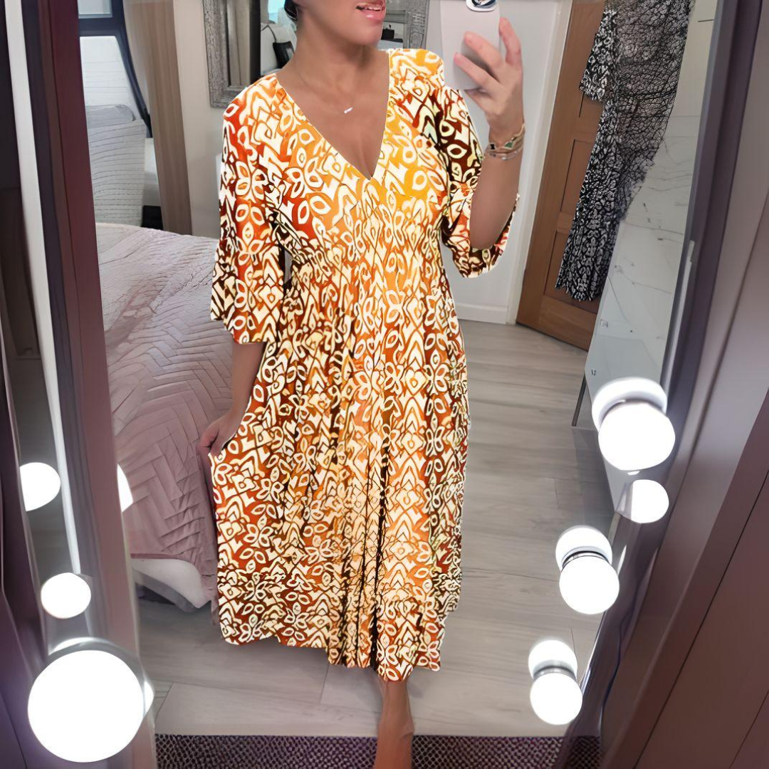 Estrella | Robe bohème à silhouette fluide et motifs floraux pour femme