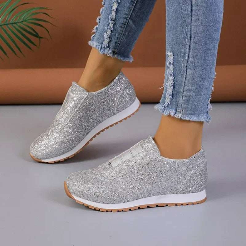 Nika | Baskets à enfiler pailletées pour femmes