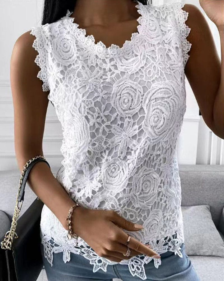 Adalina | Top d'Été en Dentelle sans Manches pour Femme