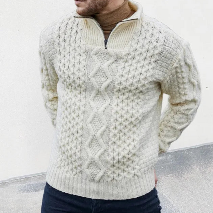 Quinn | Pull à col roulé zippé en maille pour homme