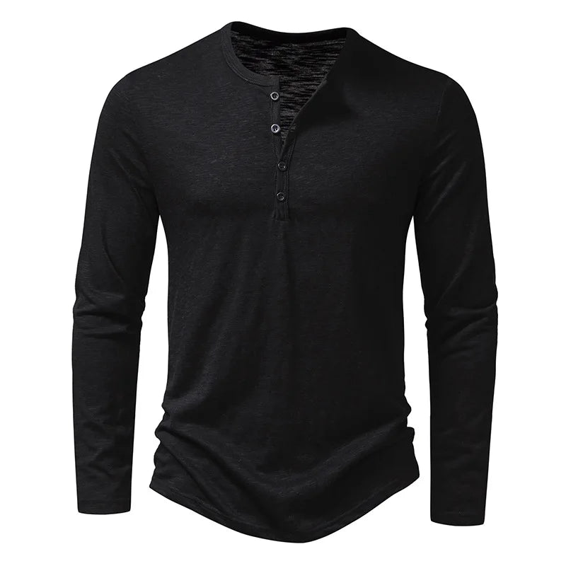 Benois | Chemise Henley à manches longues pour homme