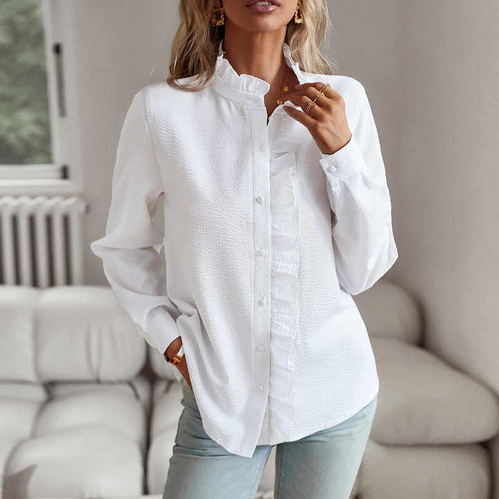 Séverine | Chemisier femme à manches longues | Col à manchettes | Coupe flatteuse